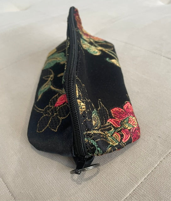 Black Satin Makeup Bag