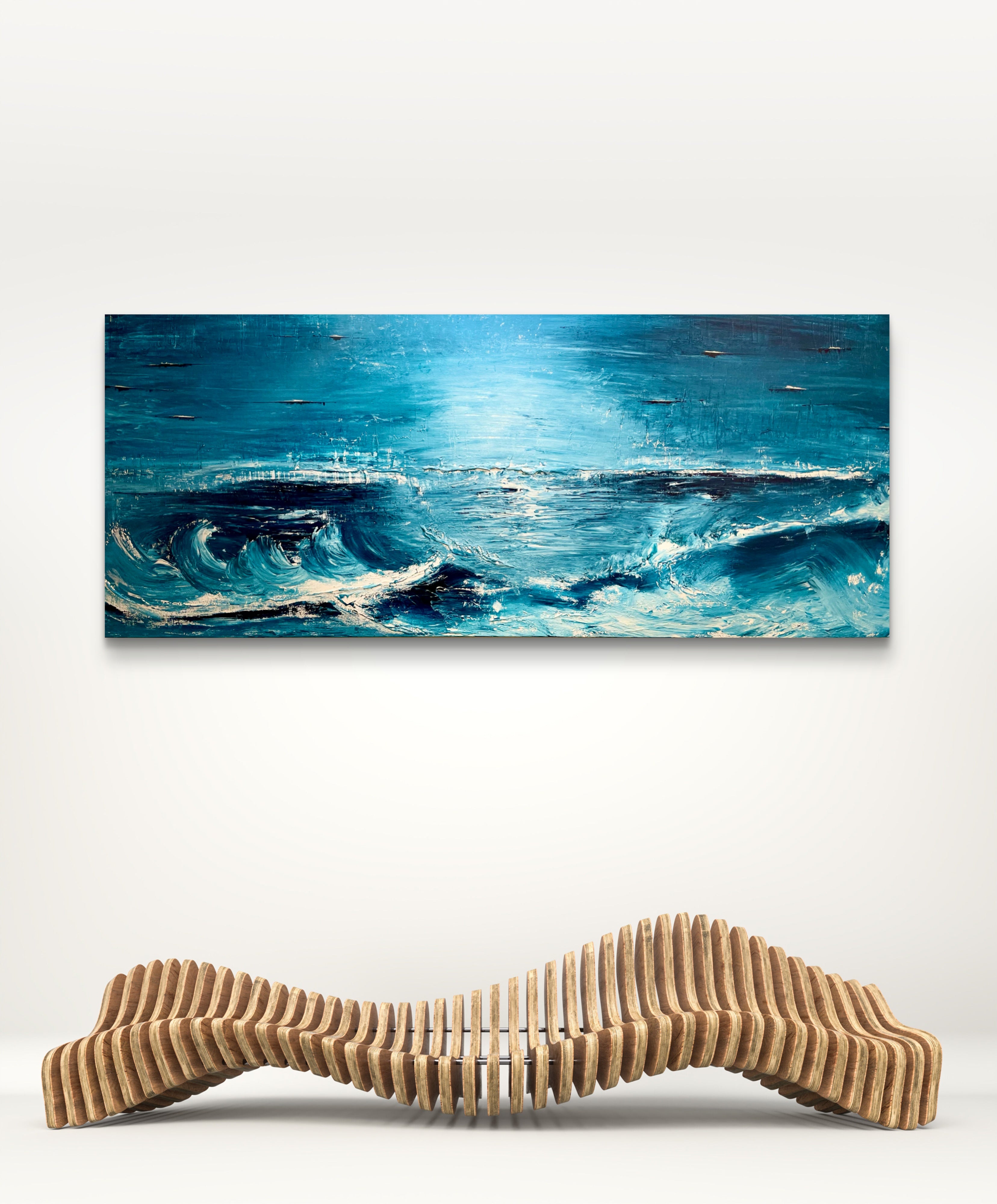 Beyond the Churn - Large Textured Acrylic on canvas
