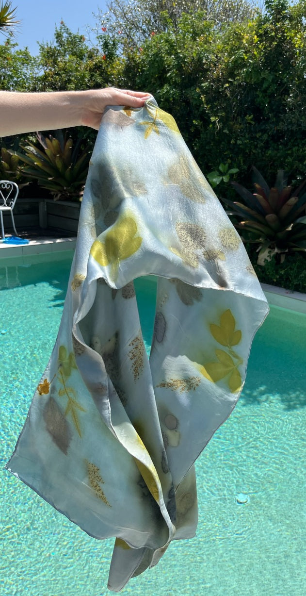 Mist & Memory – Botanical Luxurious Pure Silk Scarf