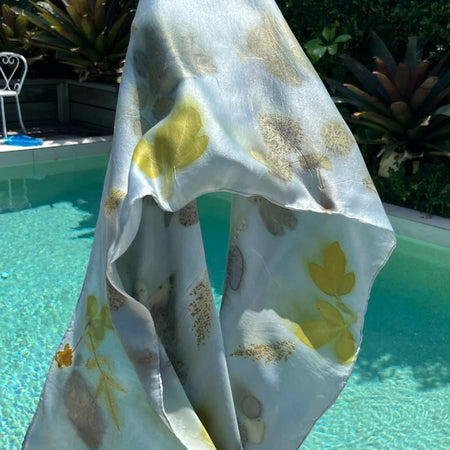 Mist & Memory – Botanical Luxurious Pure Silk Scarf