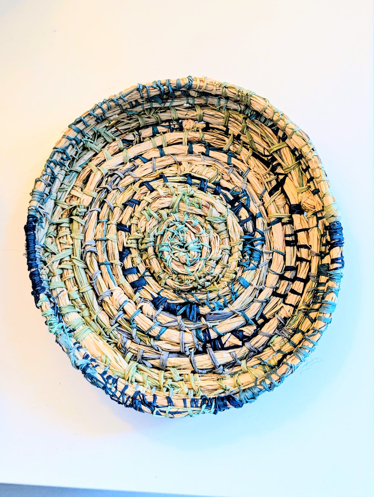 Basket | Small | Storage Basket | Rockpool Blues Natural Raffia