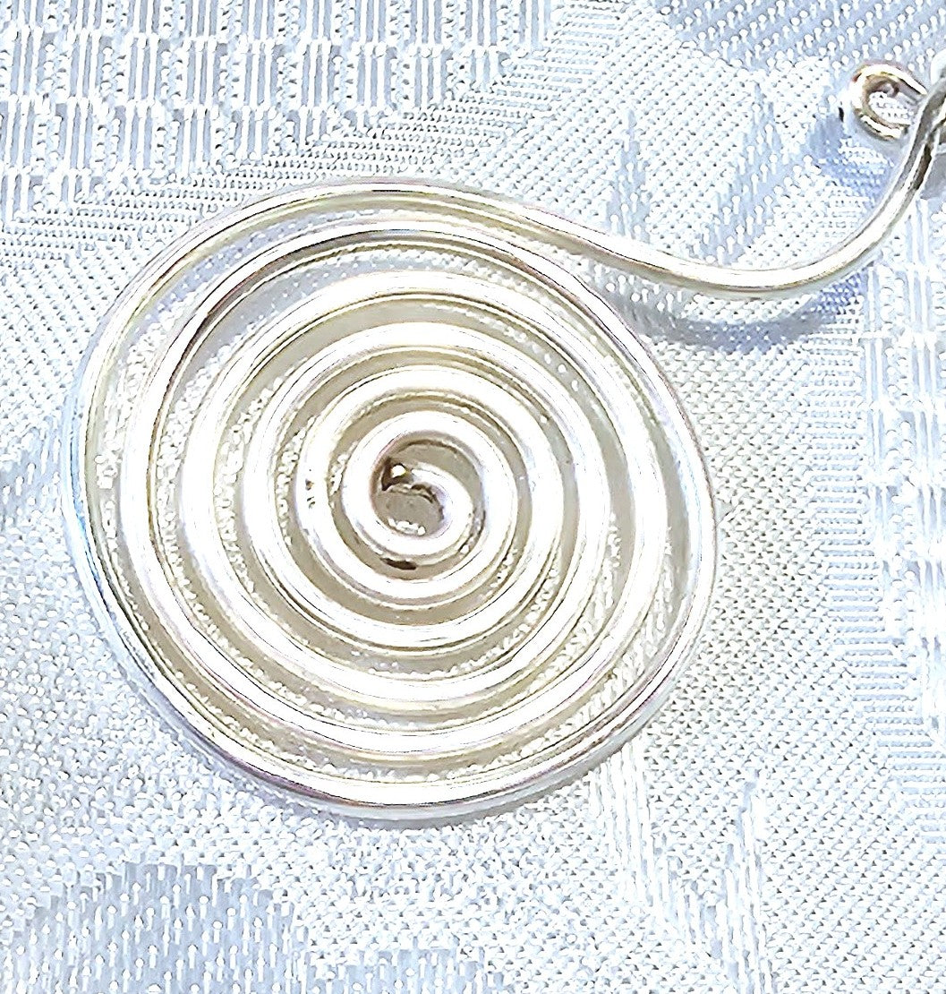 Silver Hand Coiled Simple Pendant made by me, FREE POST