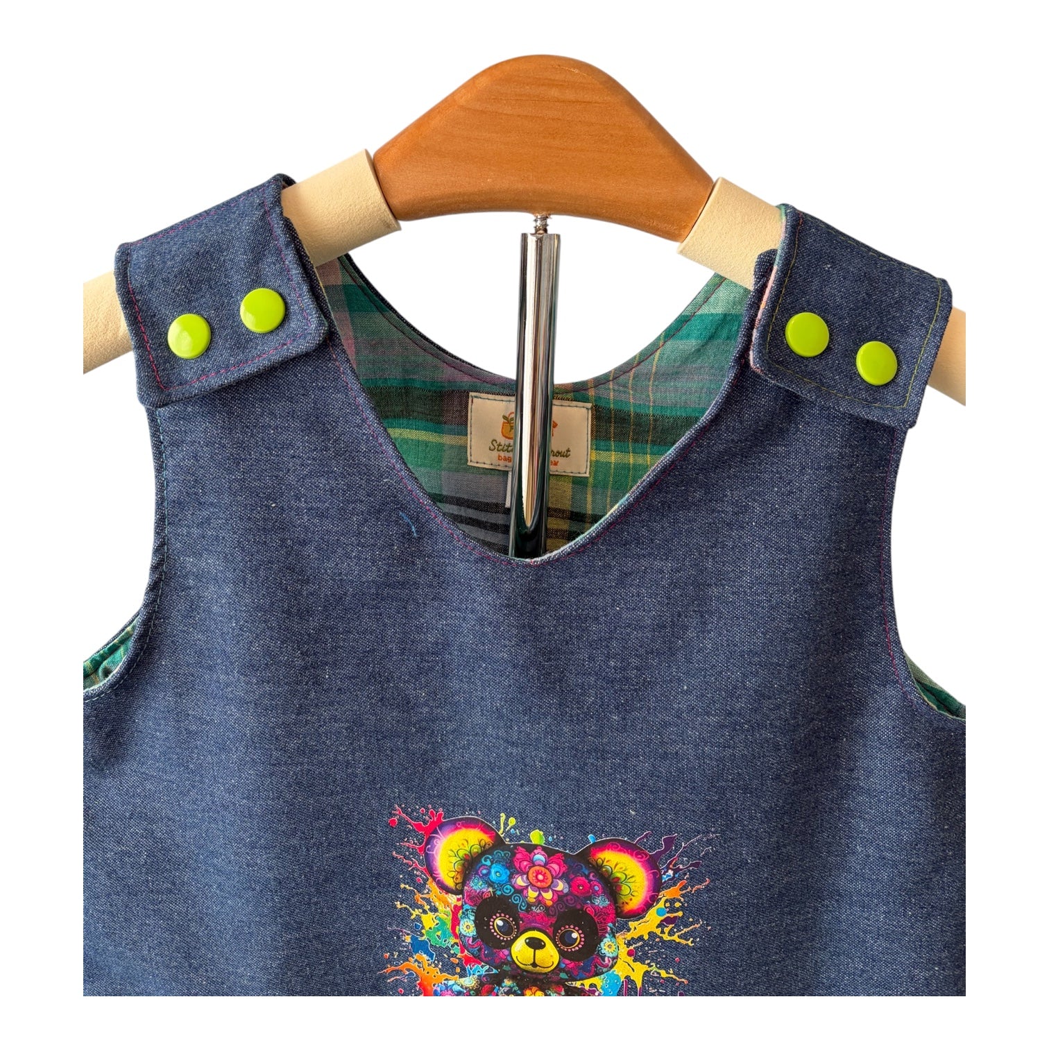 Denim Bear Pinafore Dress 2-3 years
