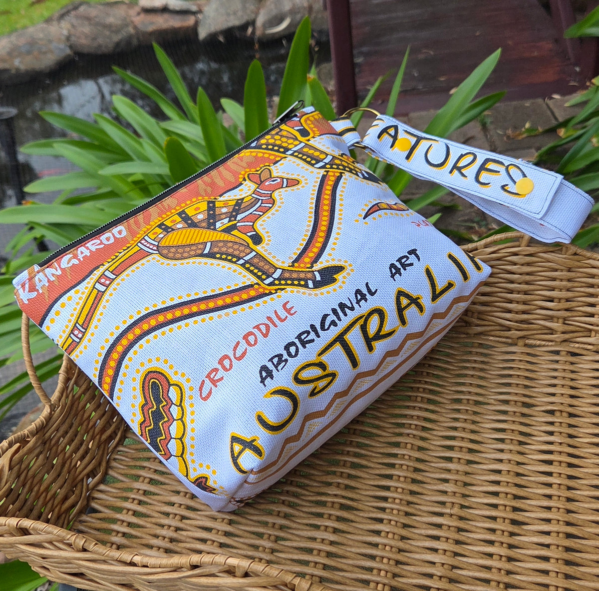 Jumbo Pouch from Upcycled Souvenir Tea Towels