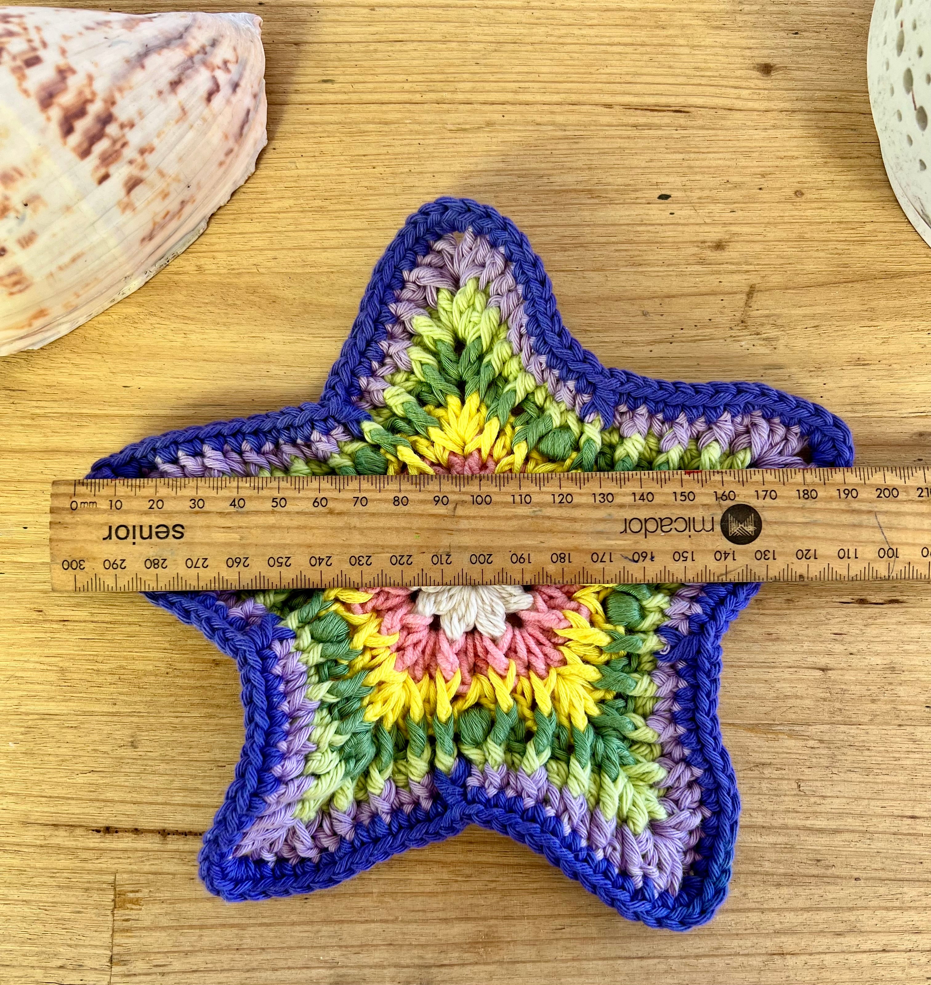 Starfish Crochet Coaster - Cotton Beach Coasters - Large coasters