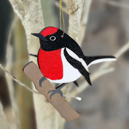 Red Capped Robin Hand Painted Australiana Christmas Decoration