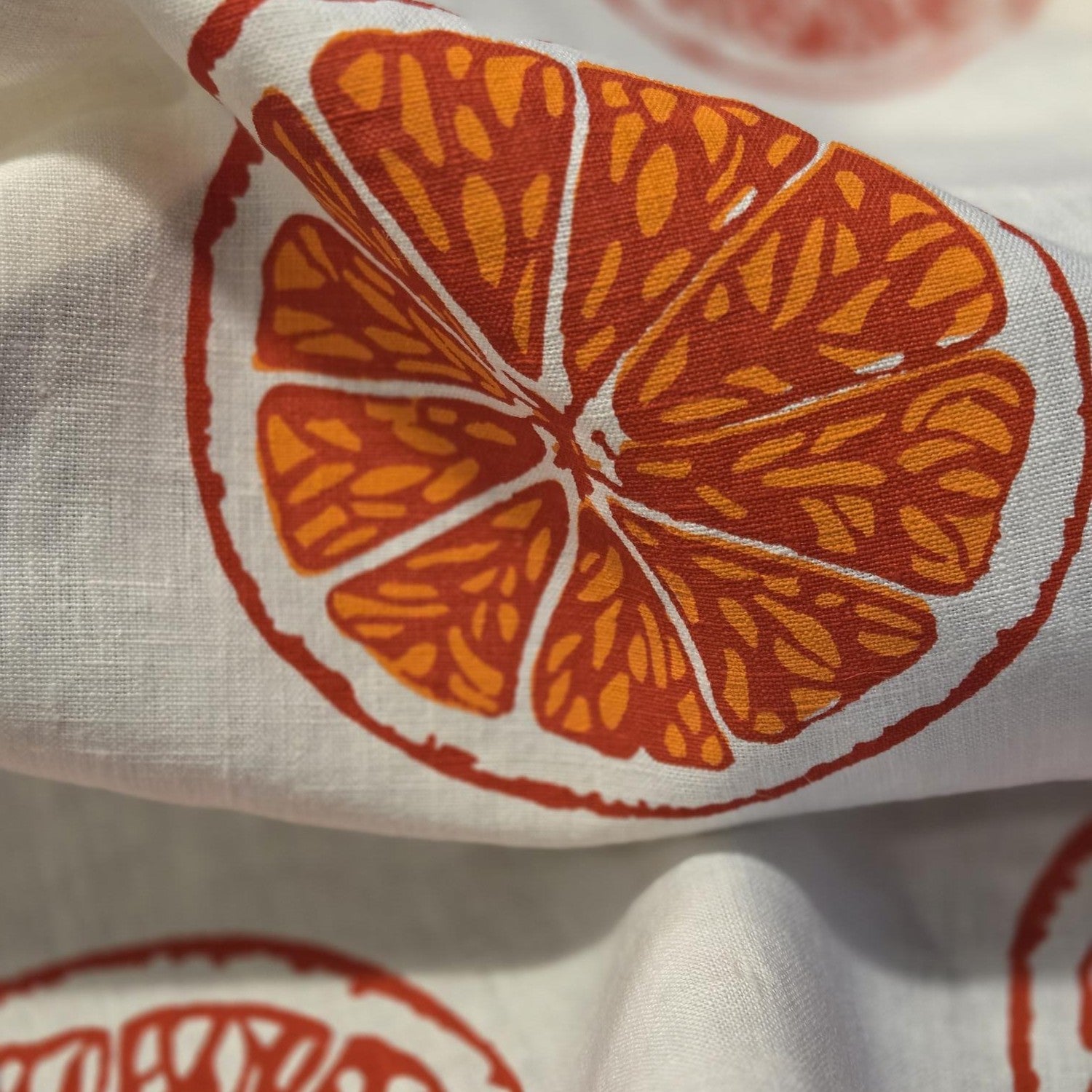Hand screen printed Linen Tea Towels-Oranges & Oranges