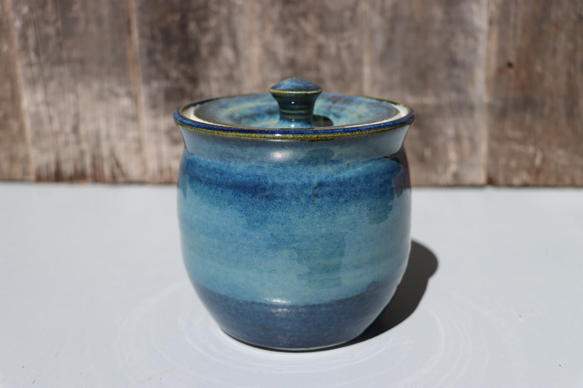 Blue lidded jars - Hand Made Thrown High Fired Stoneware
