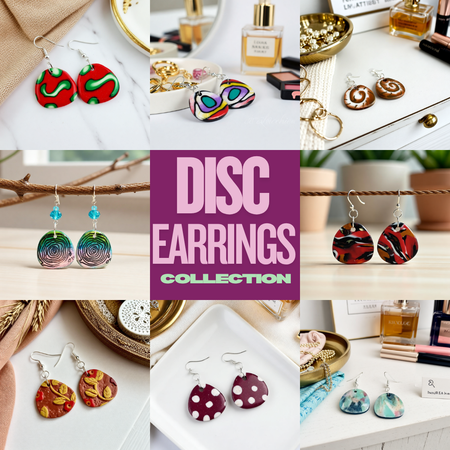 Polymer Clay Disc Earrings - Lots of Colours