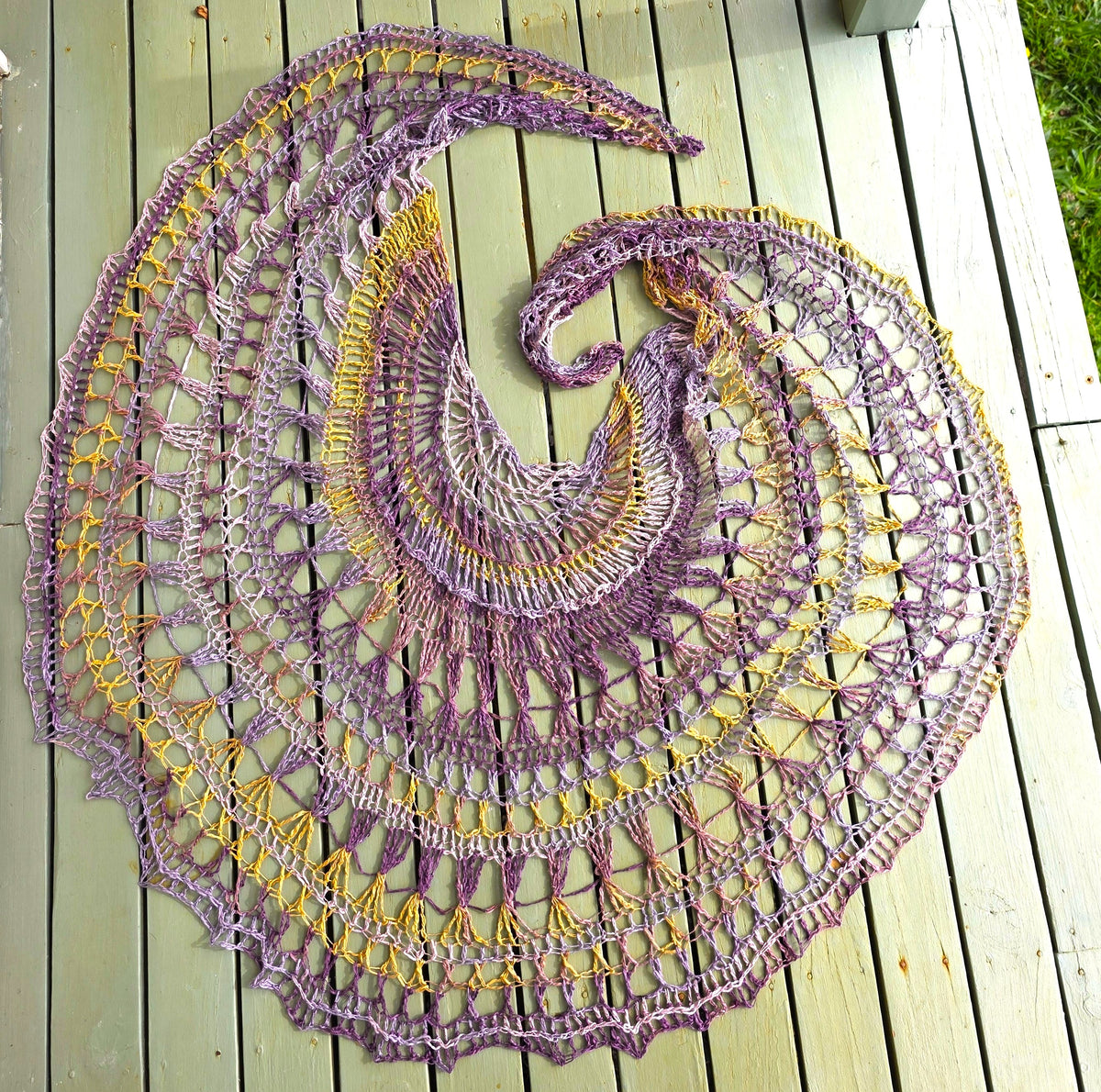 Purple and Gold Sahawl- The Mrs Ross Shawl