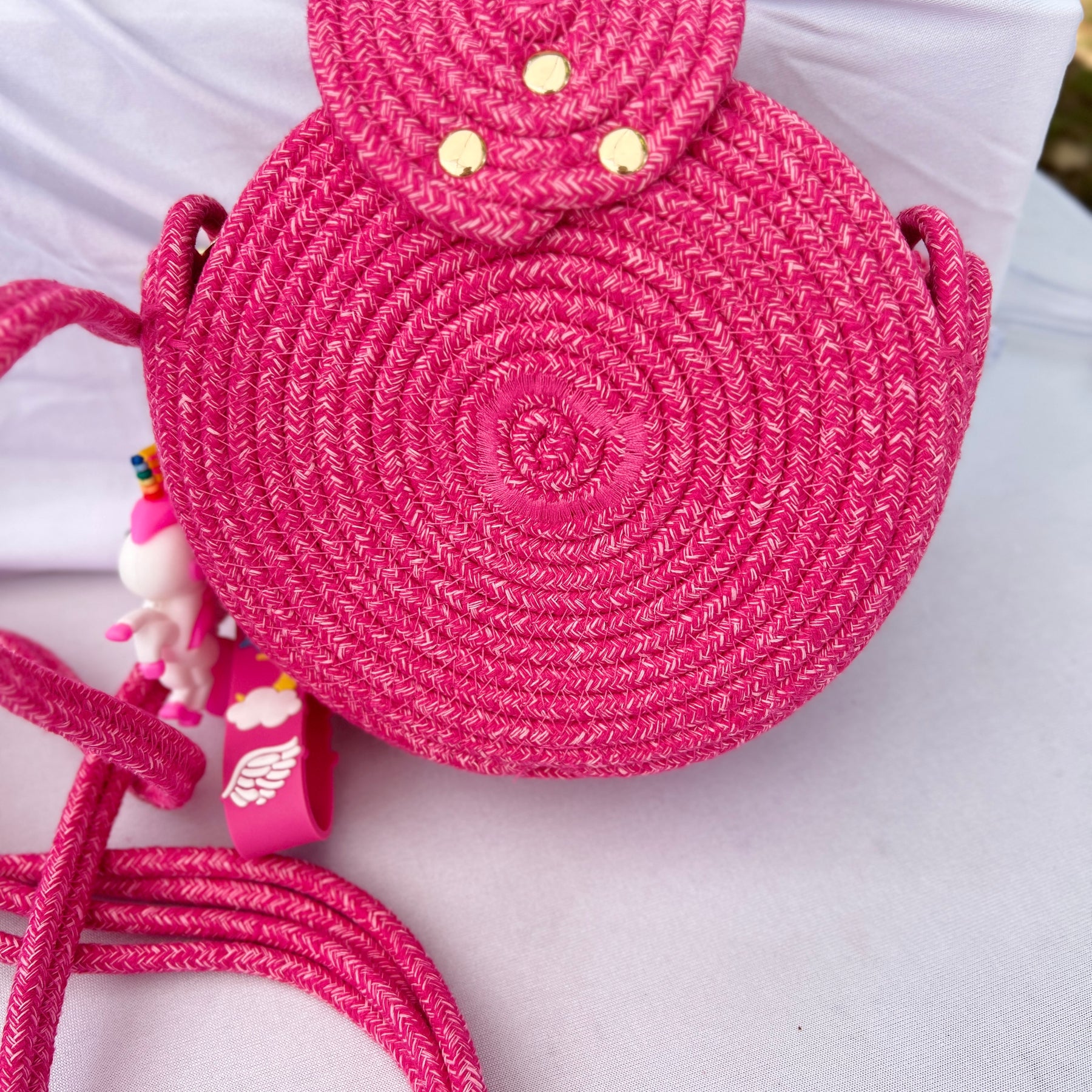 Handmade Pink Rope Crossbody Bag