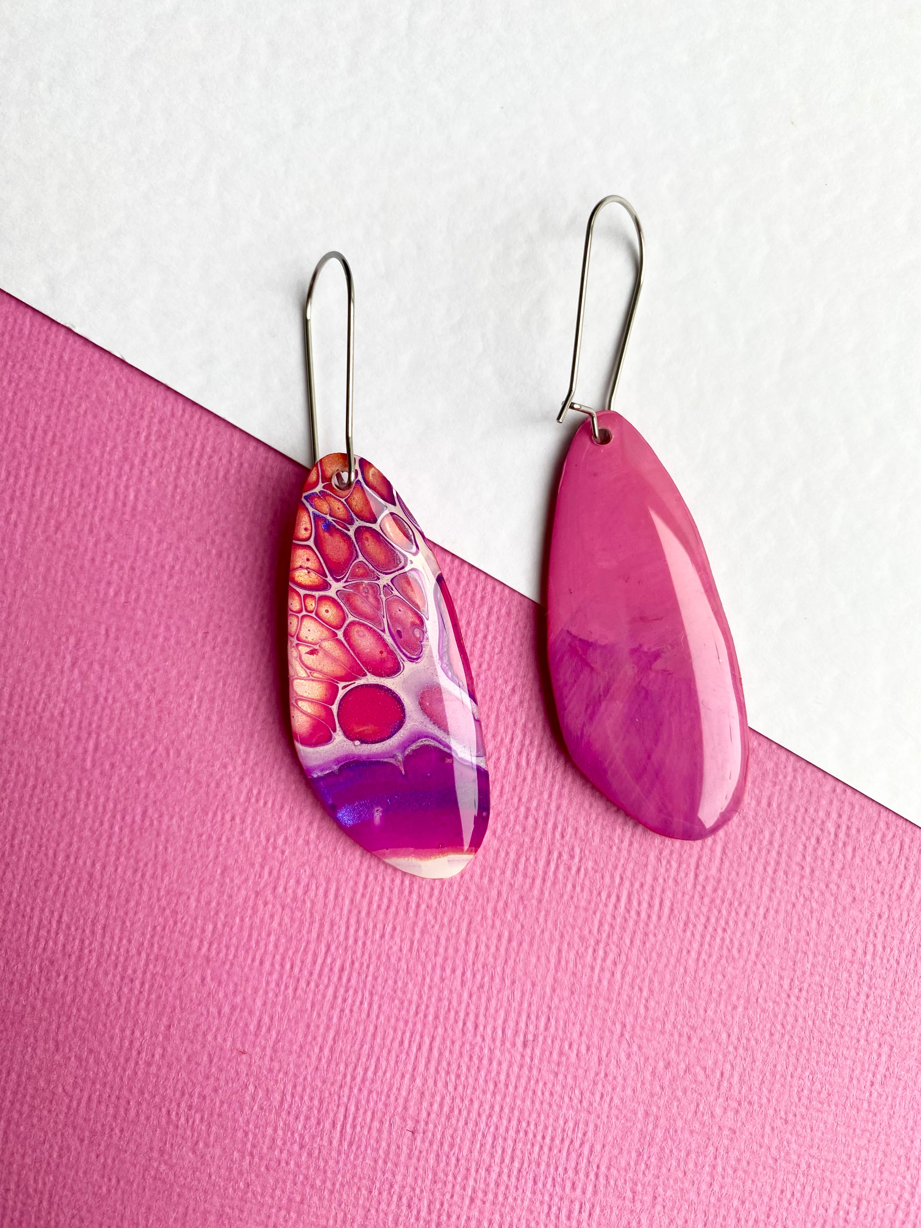 Arty Colourful Unmatched Dangle Earrings