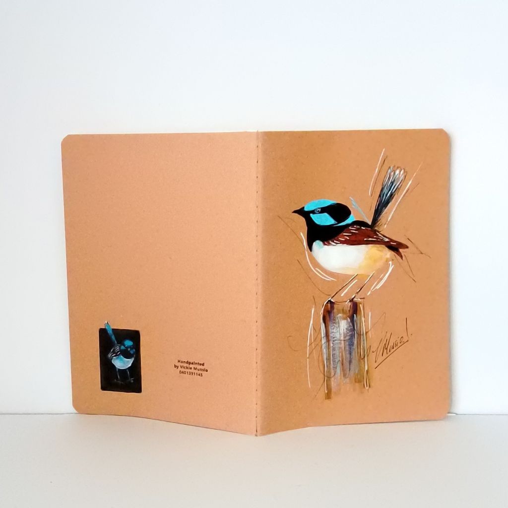 Handpainted Blue Wren Series Notebooks