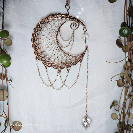 Copper Celtic Moon Suncatcher.