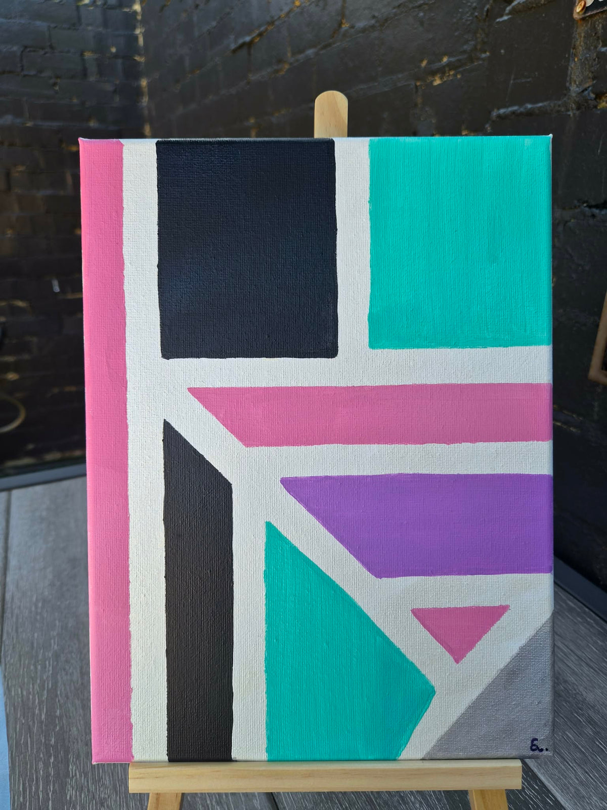Retro Geometry — Original Geometric Abstract Artwork - 23cm x 30cm