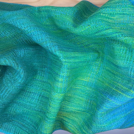 Hand-Dyed and Handwoven Linen/Cotton Tea Towels (Blue weft)