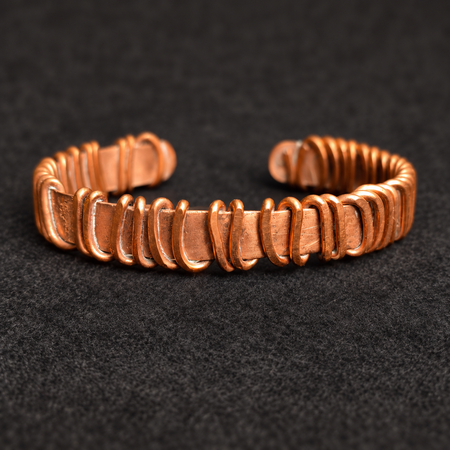 Handmade Wire-Wrapped Copper Cuff Bracelet B002