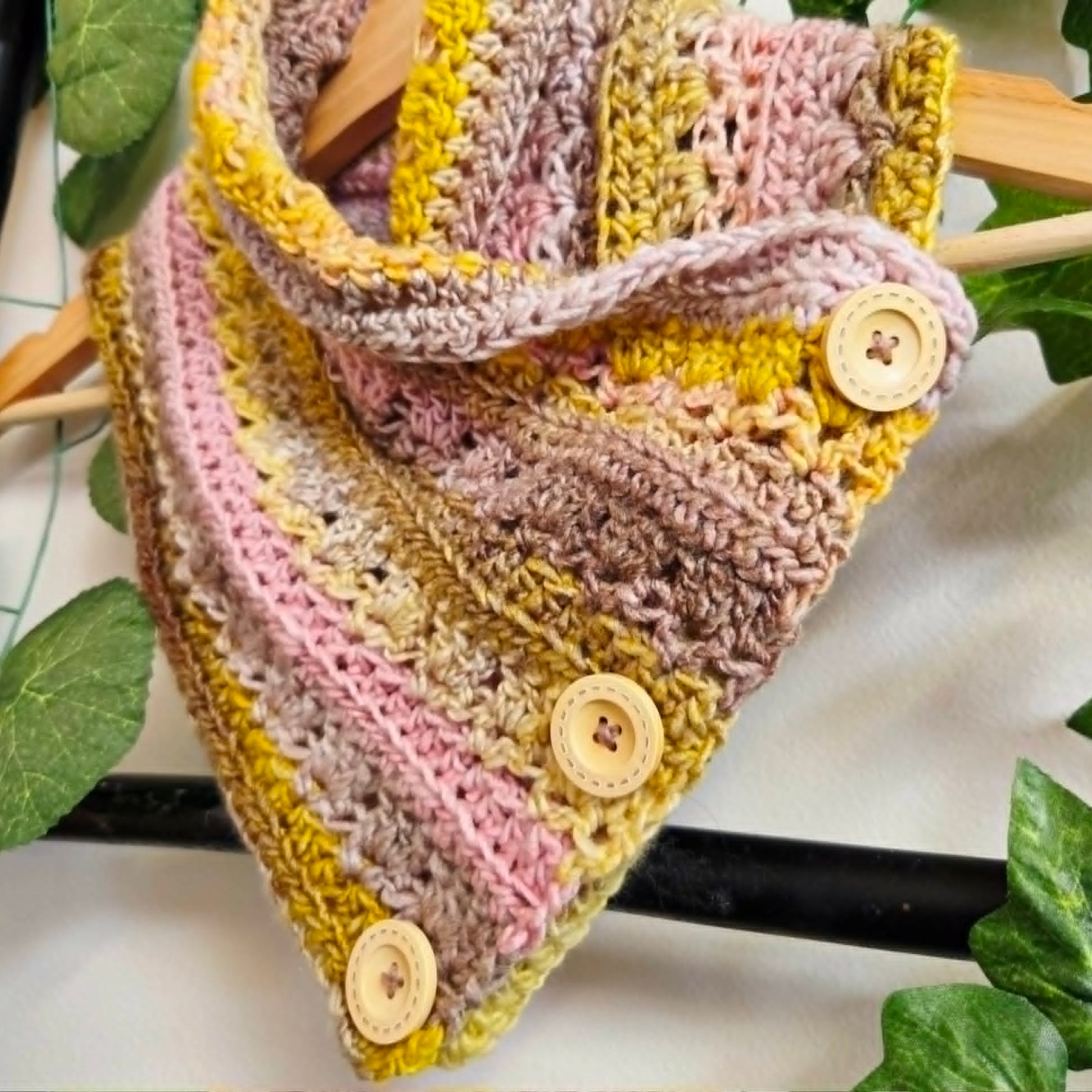 Handmade Crochet Neckwarmer | Rainbow Pastel Colours | Adult