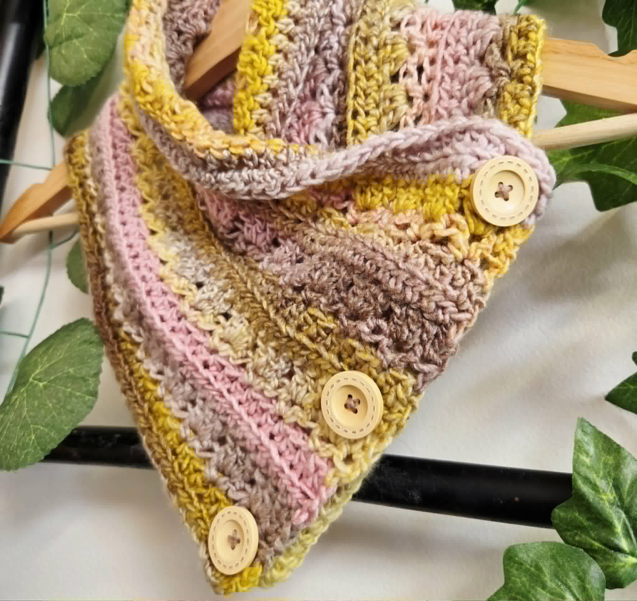Handmade Crochet Neckwarmer | Rainbow Pastel Colours | Adult