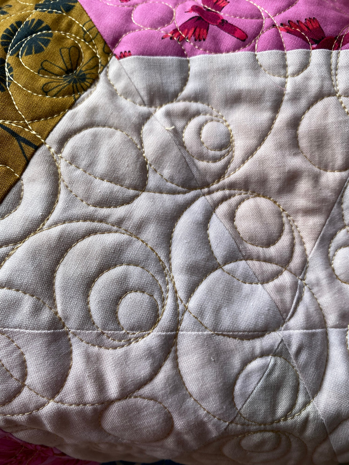 Hexagon Modern Quilt -  Pink Brights and friends