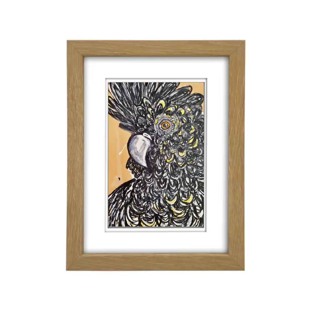 Red-tailed Black Cockatoo | Australian Native Bird | A6 Framed Print