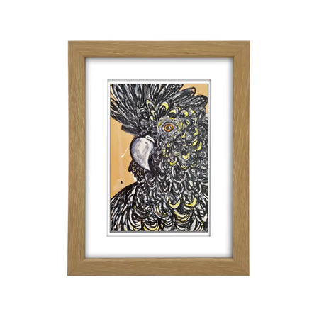 Red-tailed Black Cockatoo | Australian Native Bird | A6 Framed Print