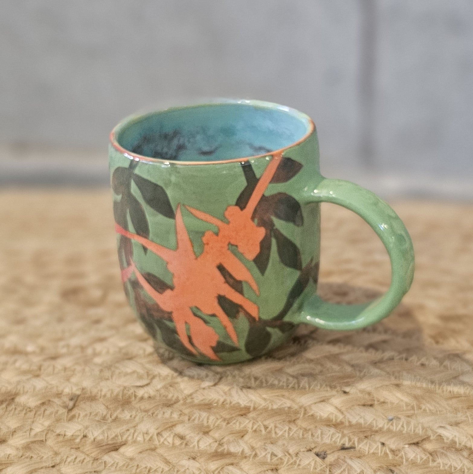 Green Garden Cup (hand painted)