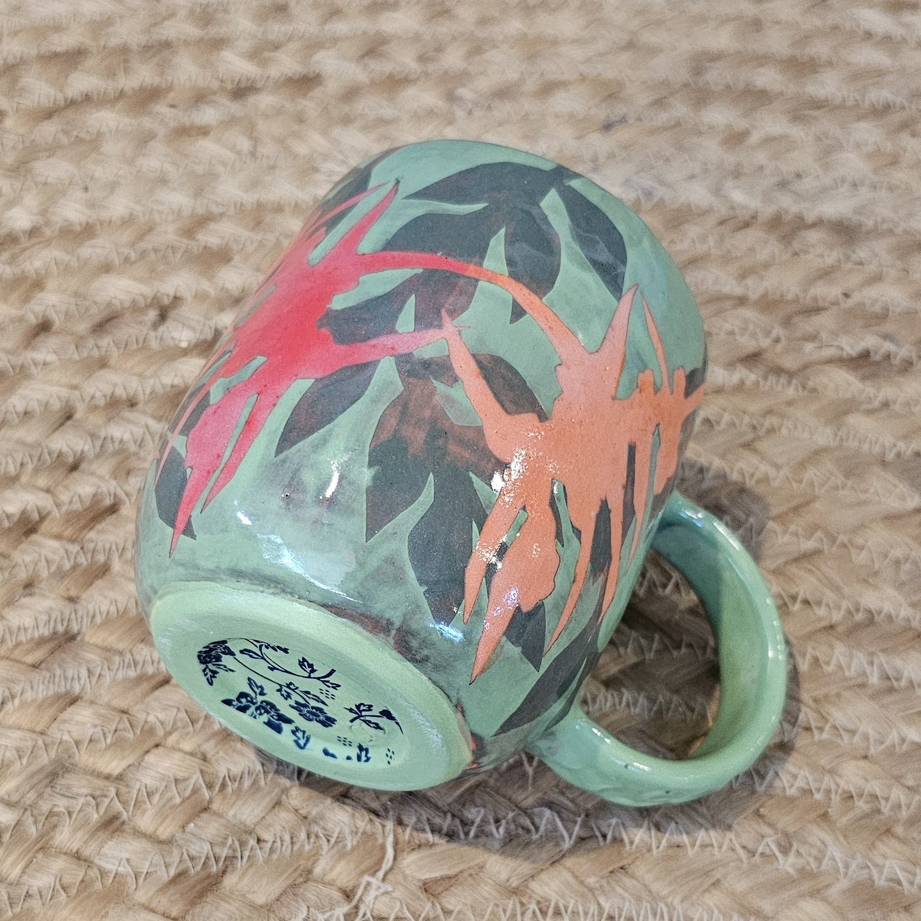 Green Garden Cup (hand painted)