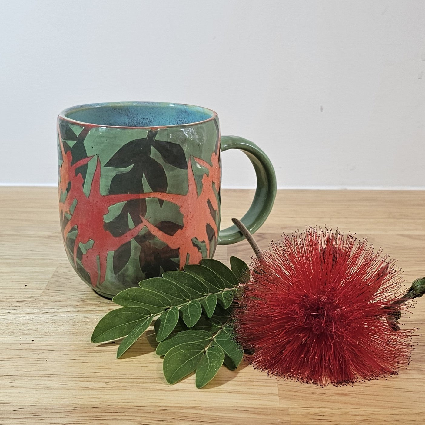 Green Garden Cup (hand painted)