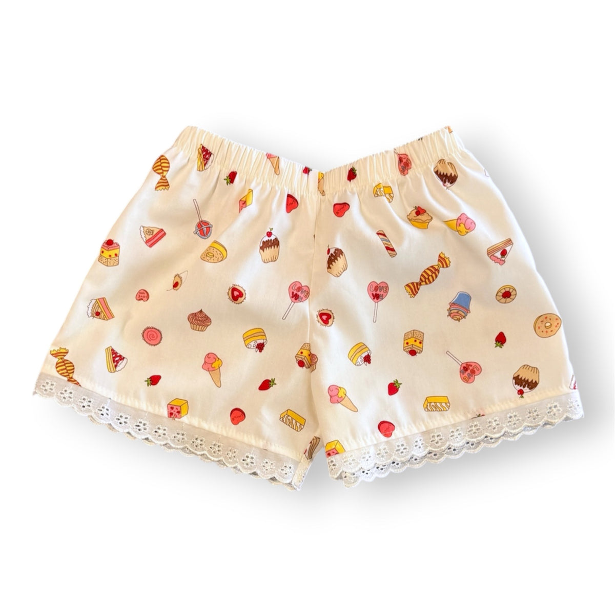 Girls Cotton lace hem Shorts - MIXED PRINTS AND SIZES