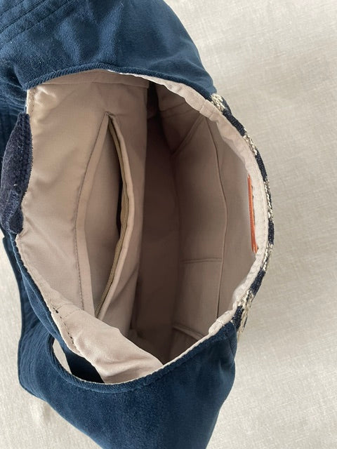 Bespoke Slouch Bag Navy Velvet