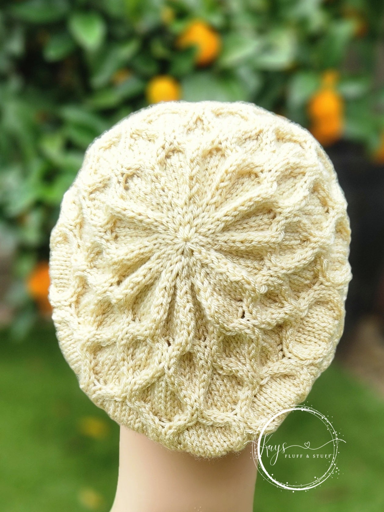 Handknit Wool Free Cabled Beanie
