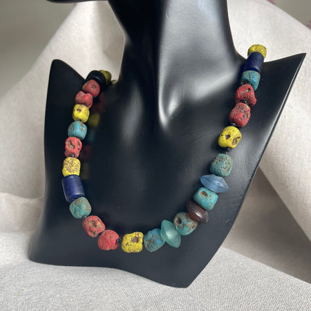 Polymer Clay Beaded Necklace – Rustic Earth