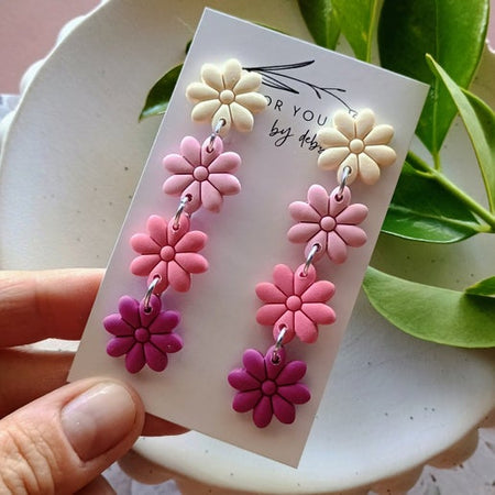 flower dangles- pink and purples