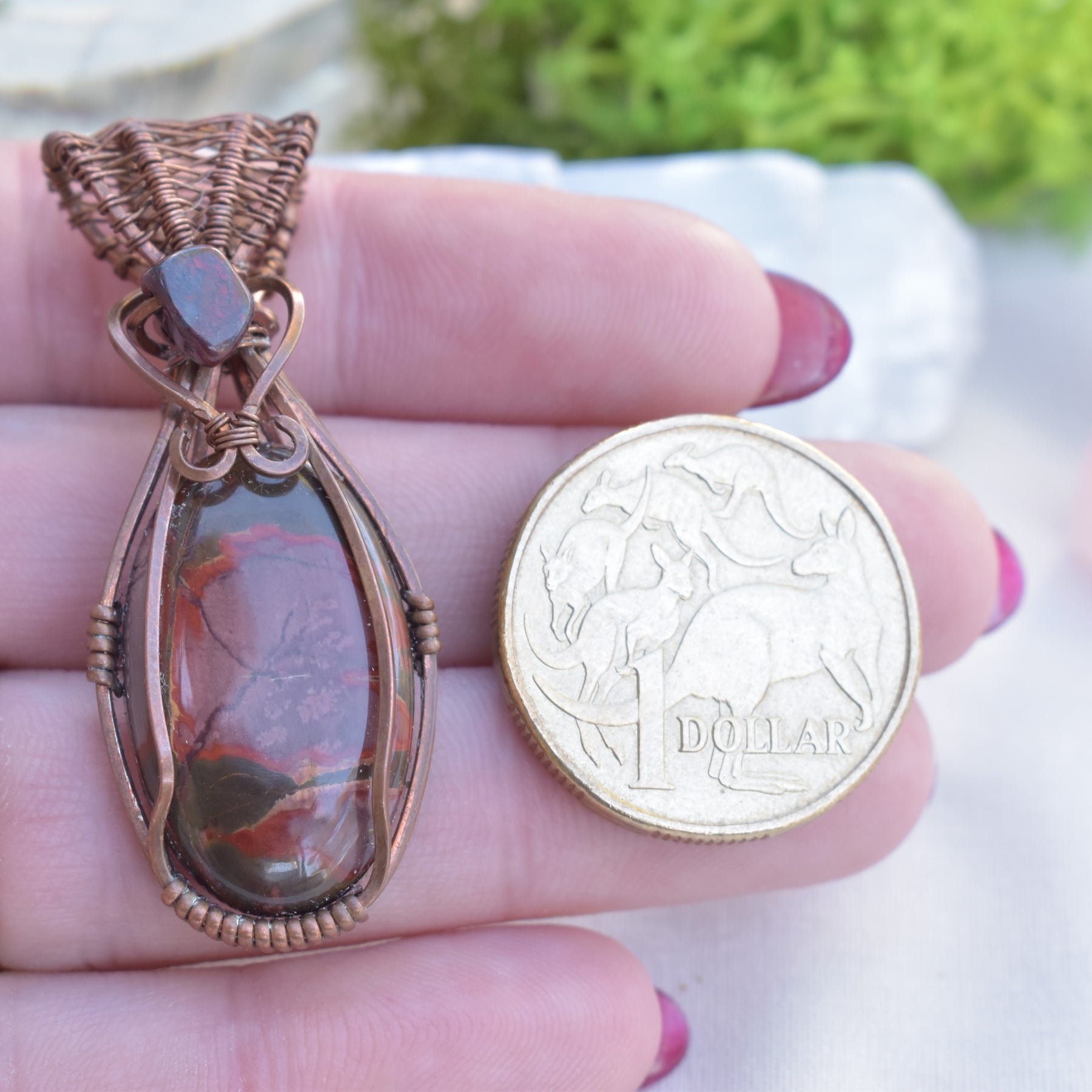 After the Burn - Cherry Creek Jasper Wire Wrapped Copper Pendant