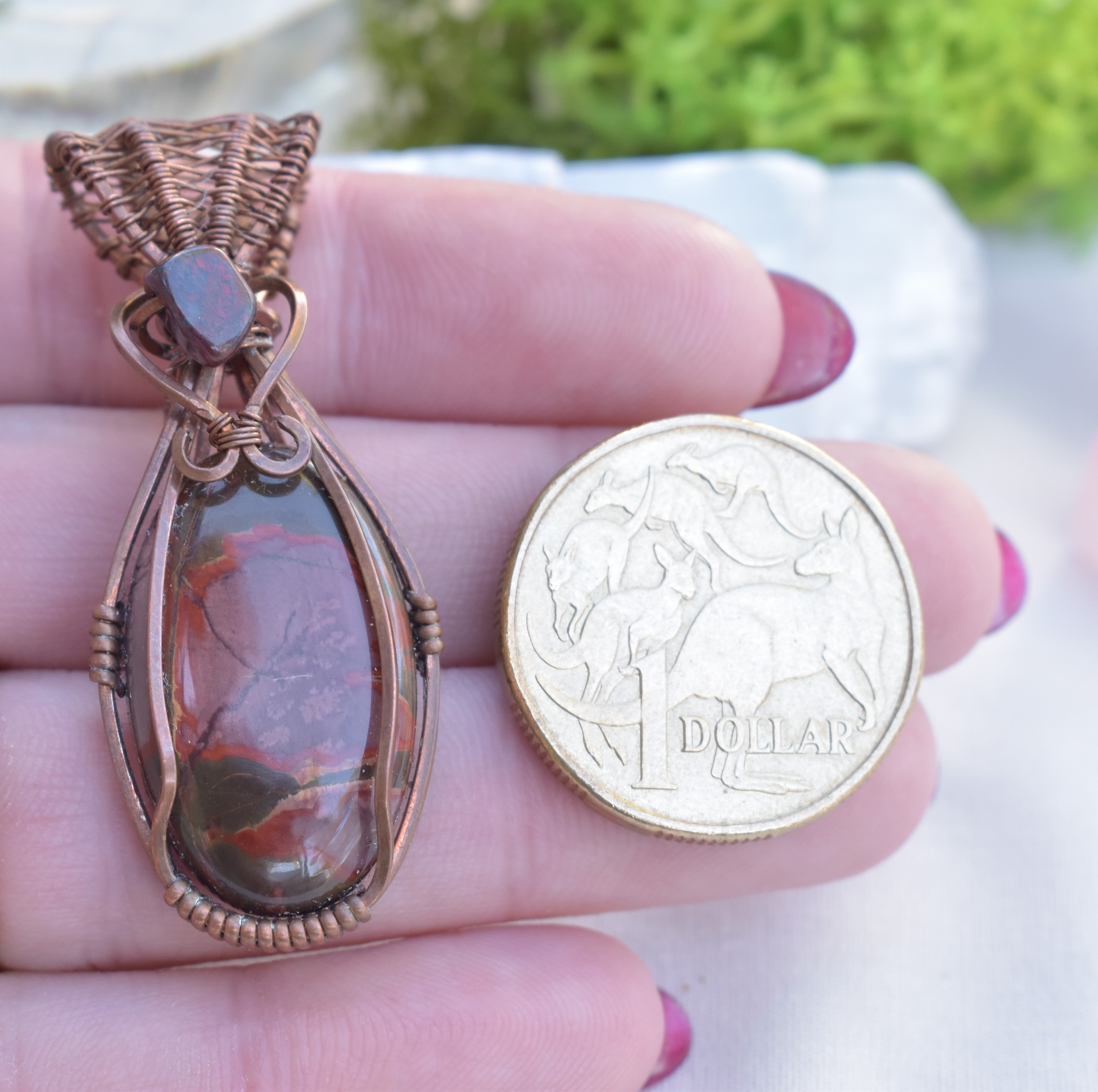 After the Burn - Cherry Creek Jasper Wire Wrapped Copper Pendant