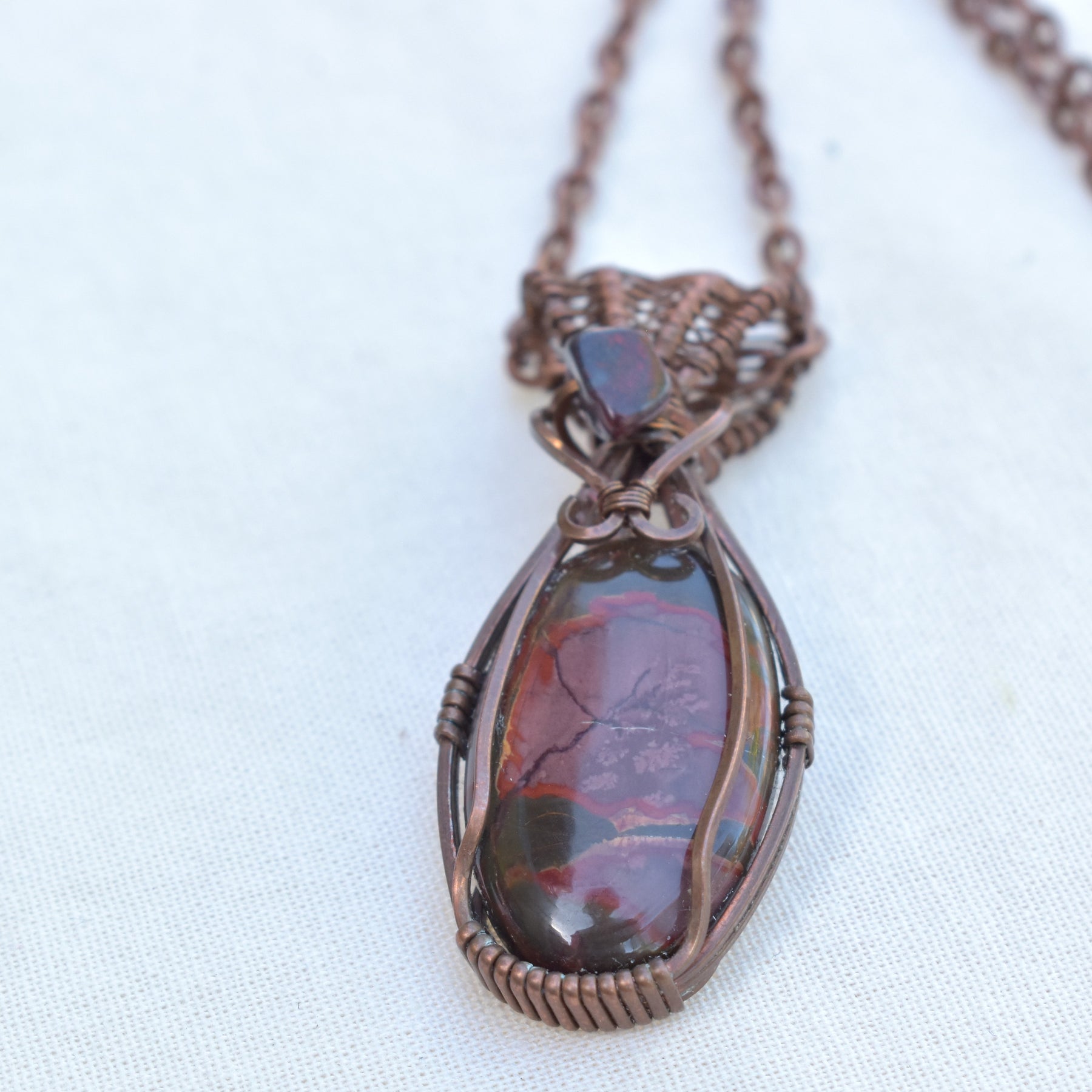 After the Burn - Cherry Creek Jasper Wire Wrapped Copper Pendant