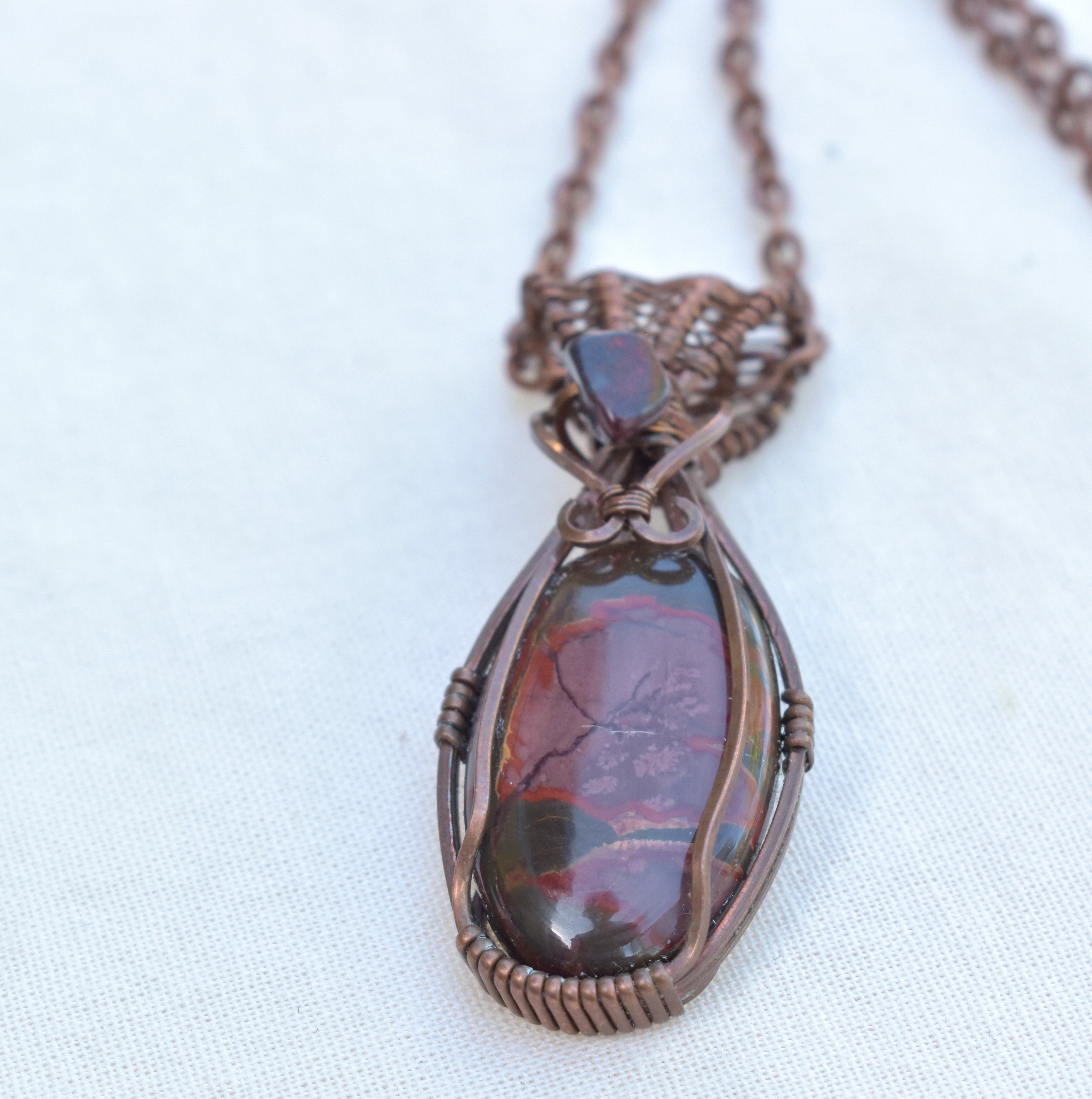 After the Burn - Cherry Creek Jasper Wire Wrapped Copper Pendant