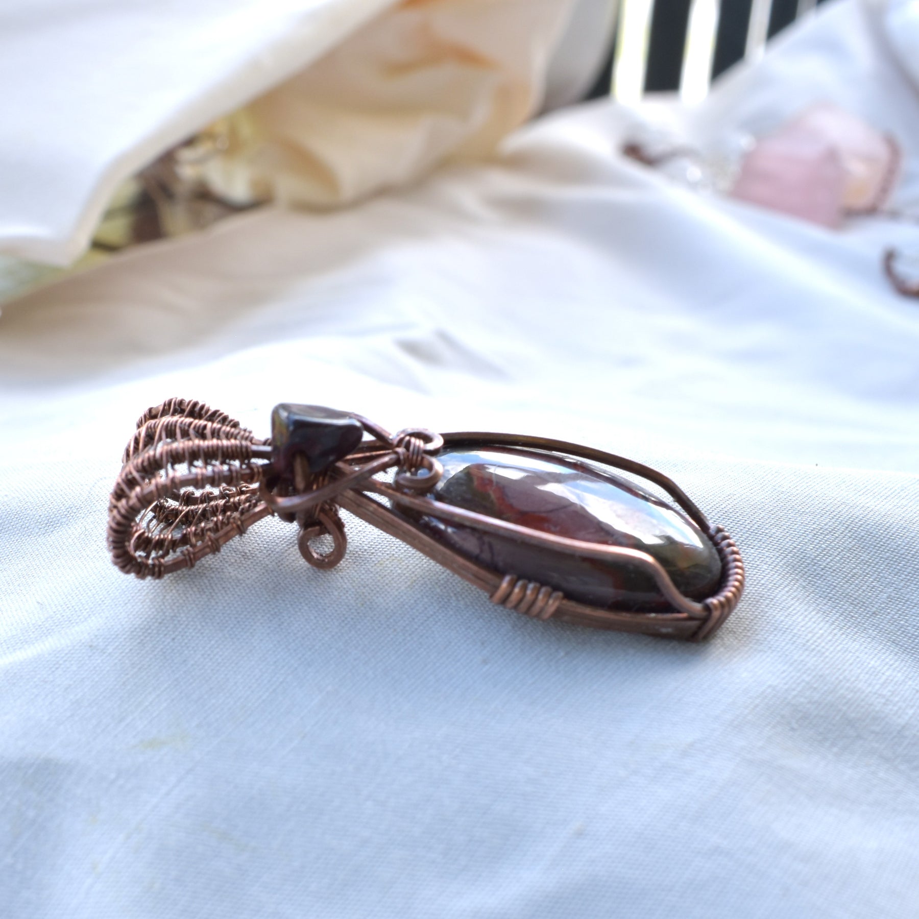 After the Burn - Cherry Creek Jasper Wire Wrapped Copper Pendant