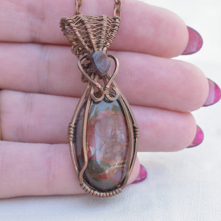 After the Burn - Cherry Creek Jasper Wire Wrapped Copper Pendant