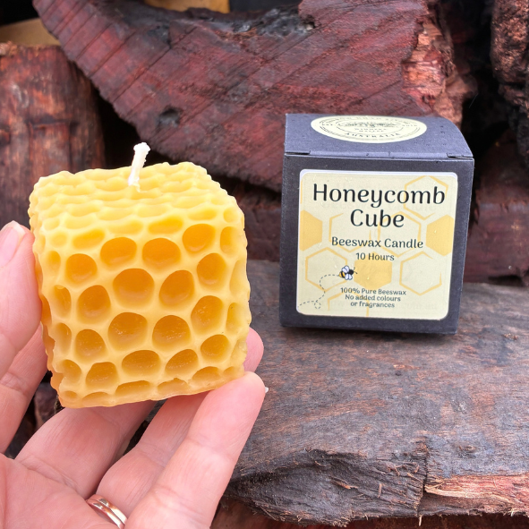 Beeswax Honeycomb Cube Candle
