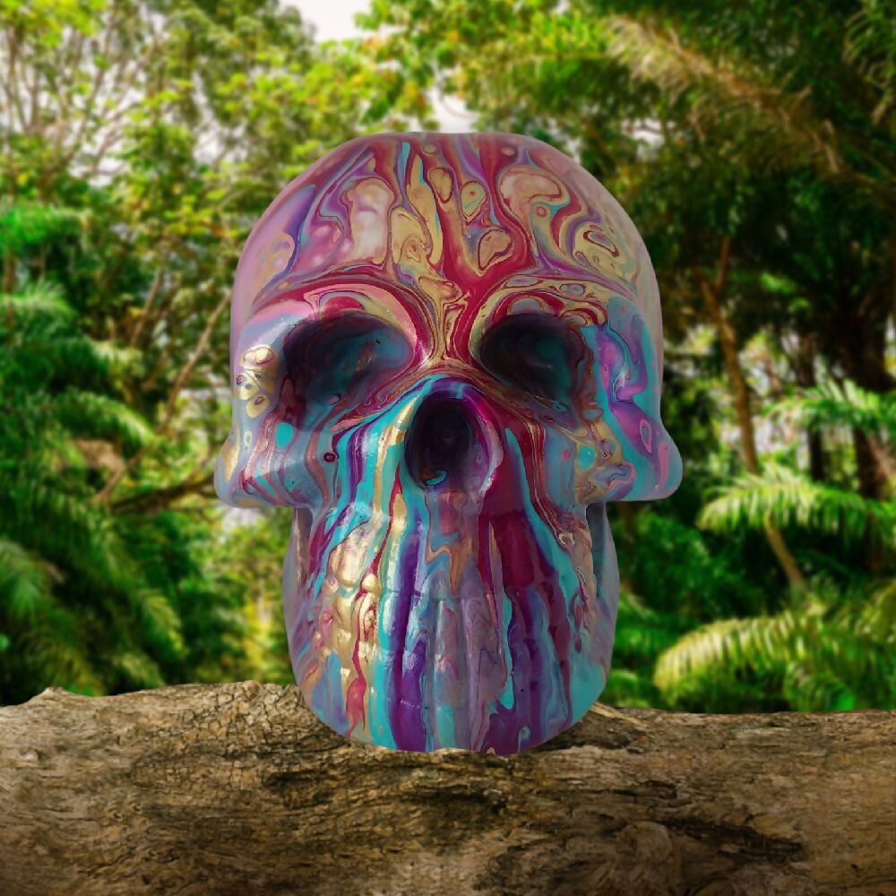 Paint Poured Skull