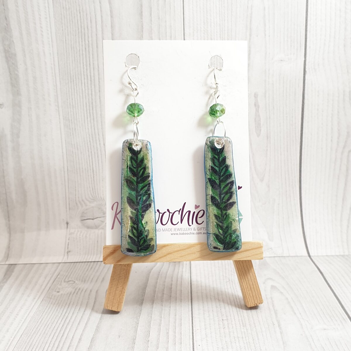 Hand Painted Inked Polymer Clay Earrings - 4 types - Rainy Day - Bee - Leaves