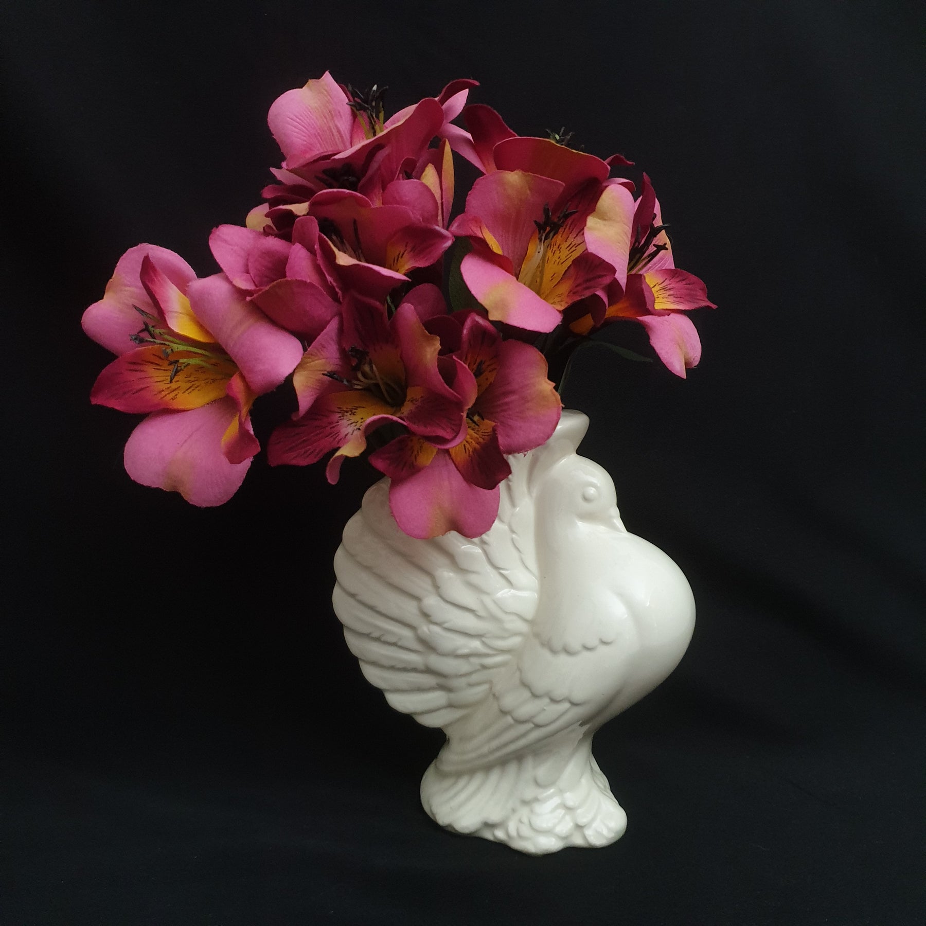 Ceramic White Gloss Dove Vase