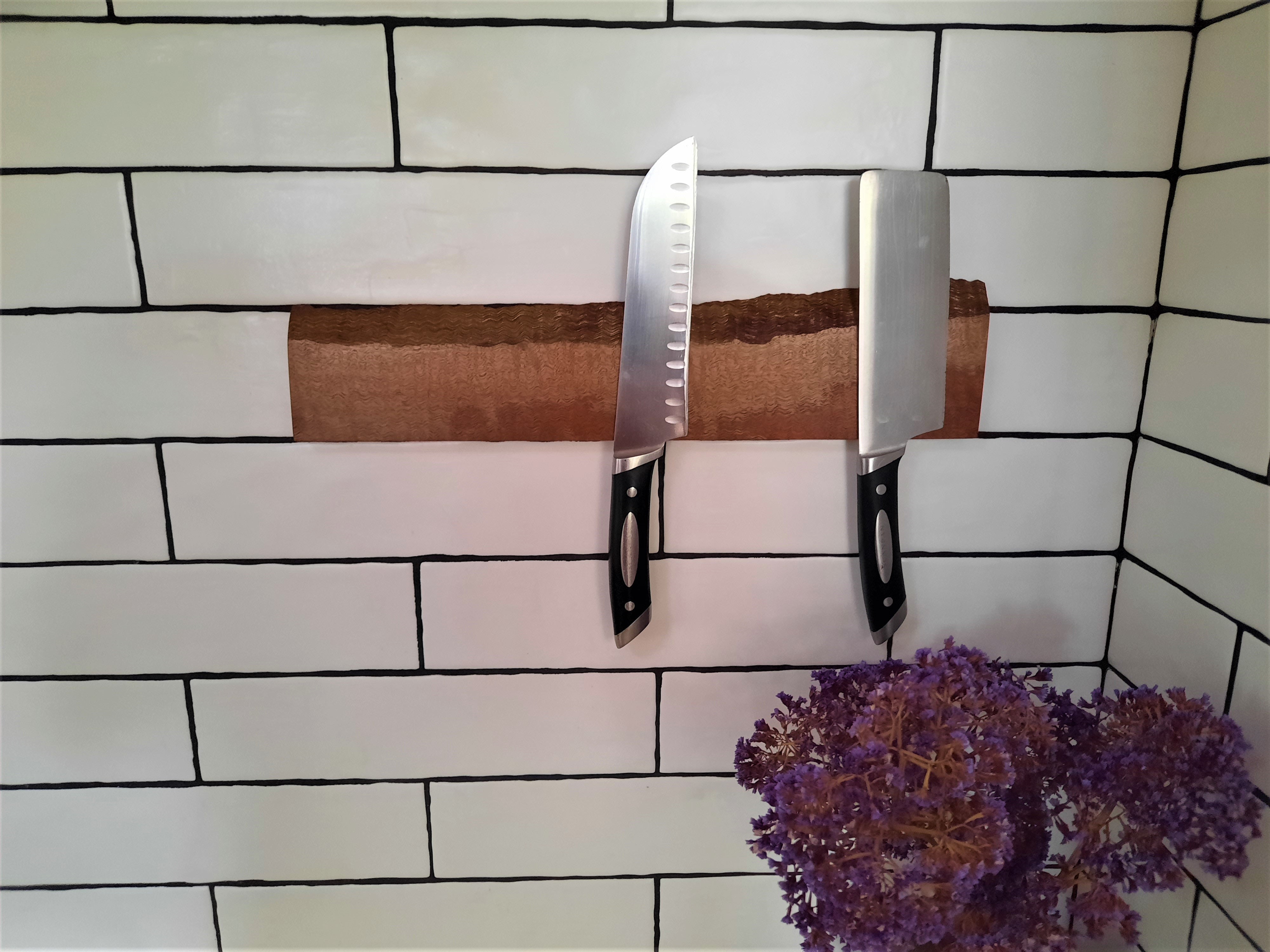 Custom made  Wooden Magnetic Knife Holder