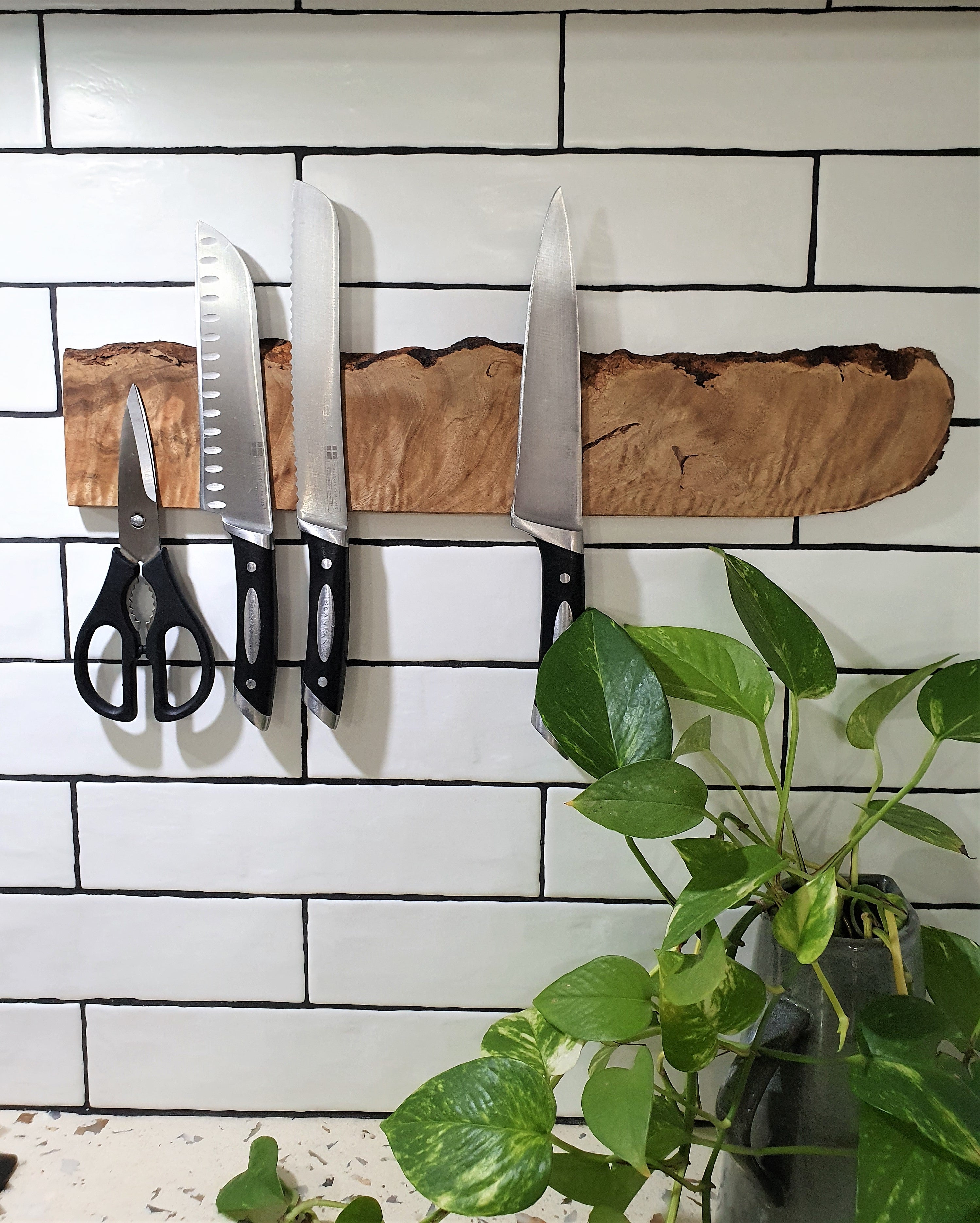 Custom made  Wooden Magnetic Knife Holder