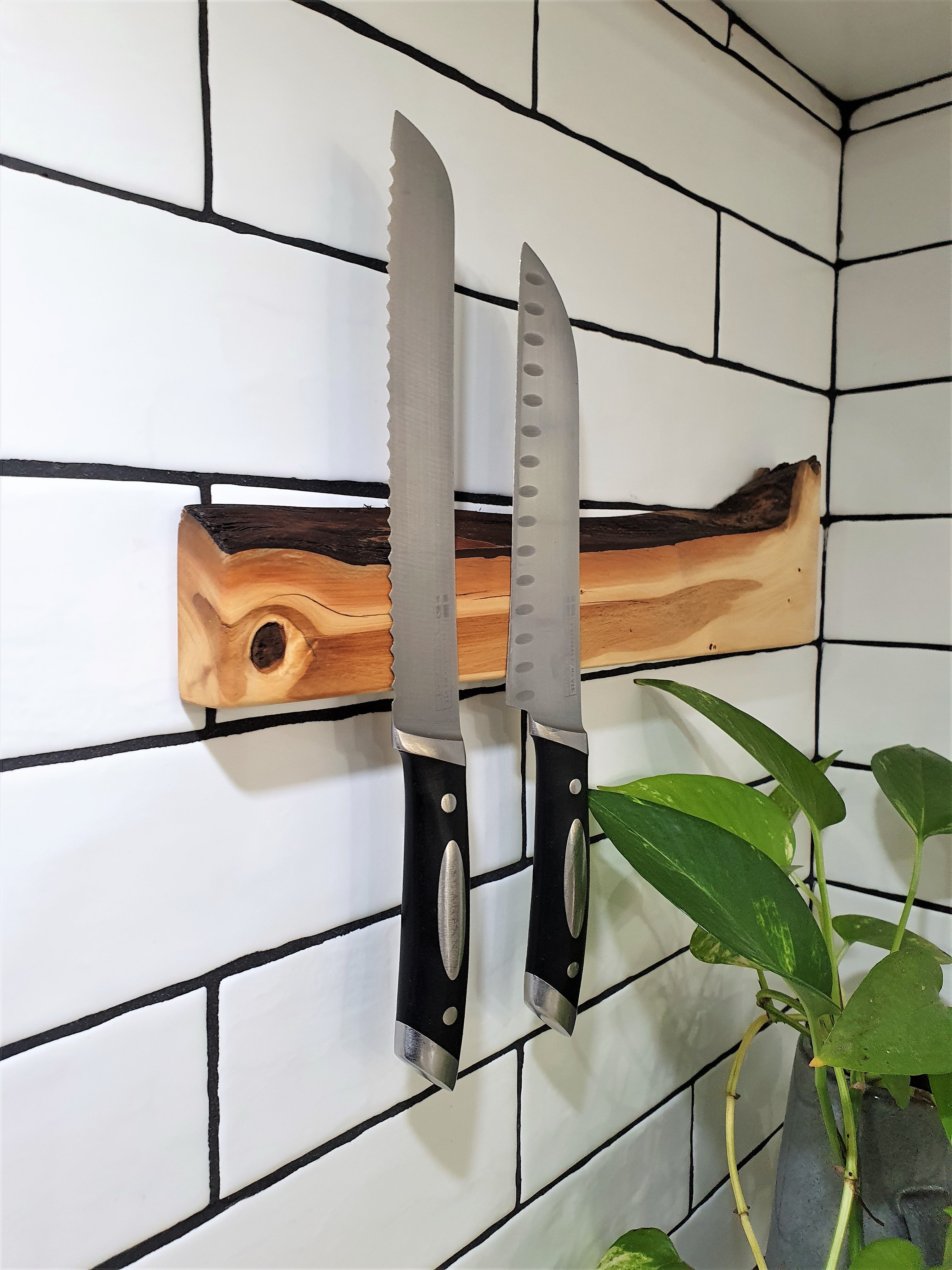 Custom made  Wooden Magnetic Knife Holder