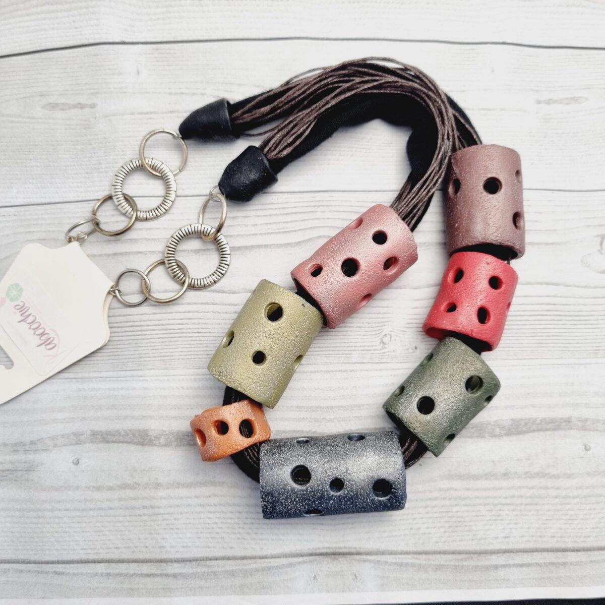 Chunky Tube Bead Necklace Handmade