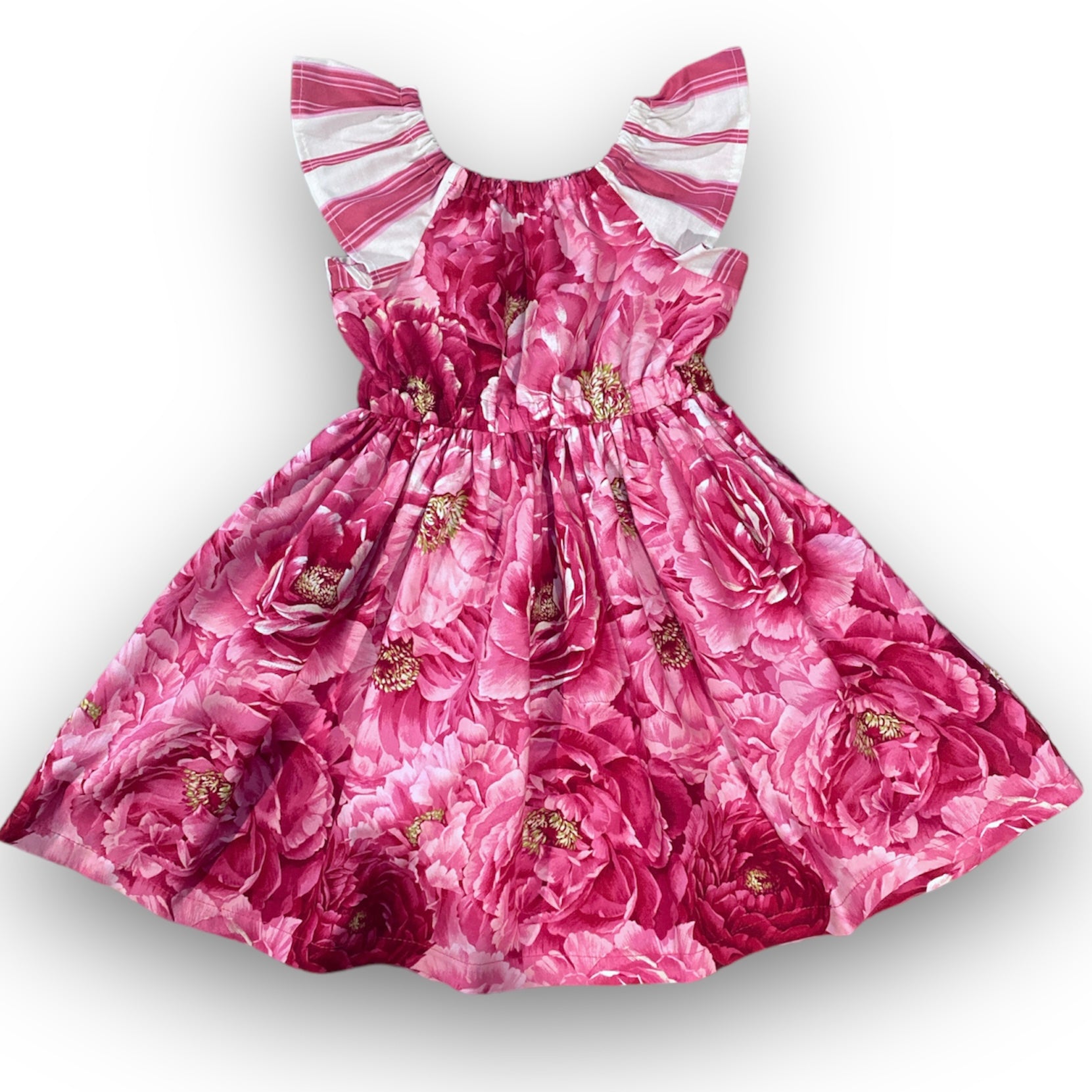 Dark Pink Peonies MATILDA Dress - SIZES 0, 2 & 4