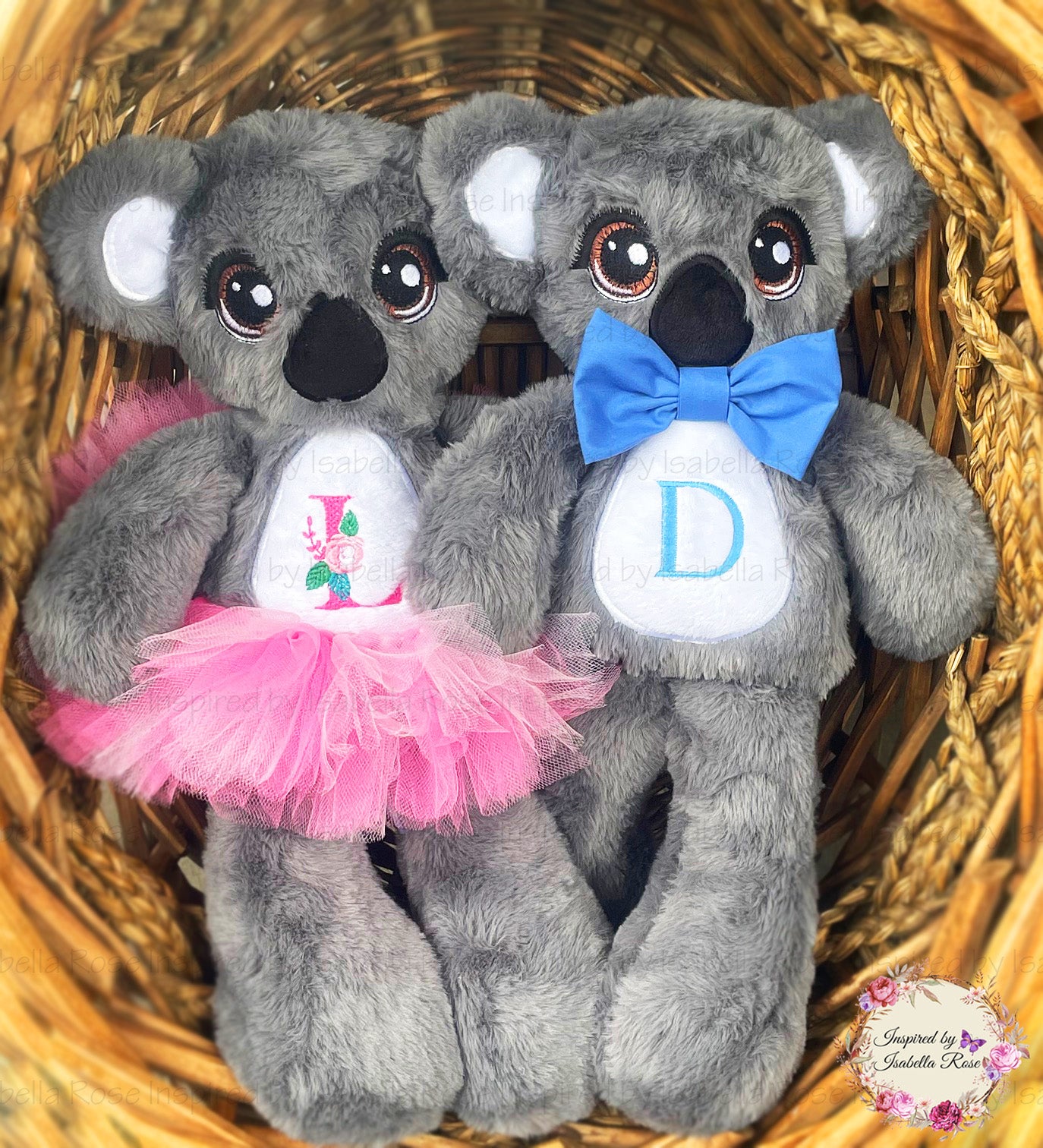 Personalised koala, Embroidered name, Made to order